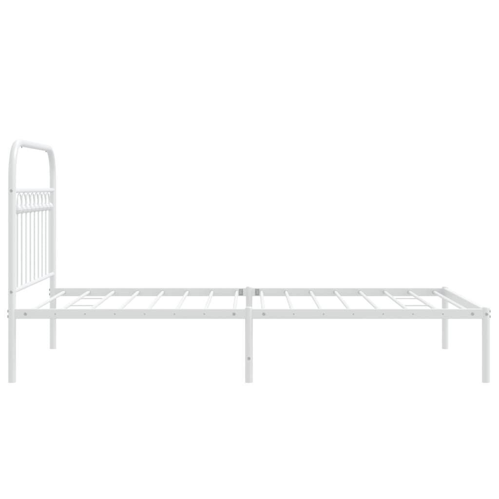 Sengeramme i metall med hodegavl hvit 100x190 cm