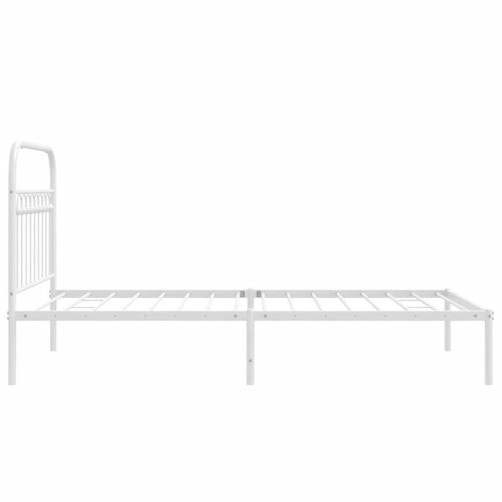Sengeramme i metall med hodegavl hvit 100x200 cm