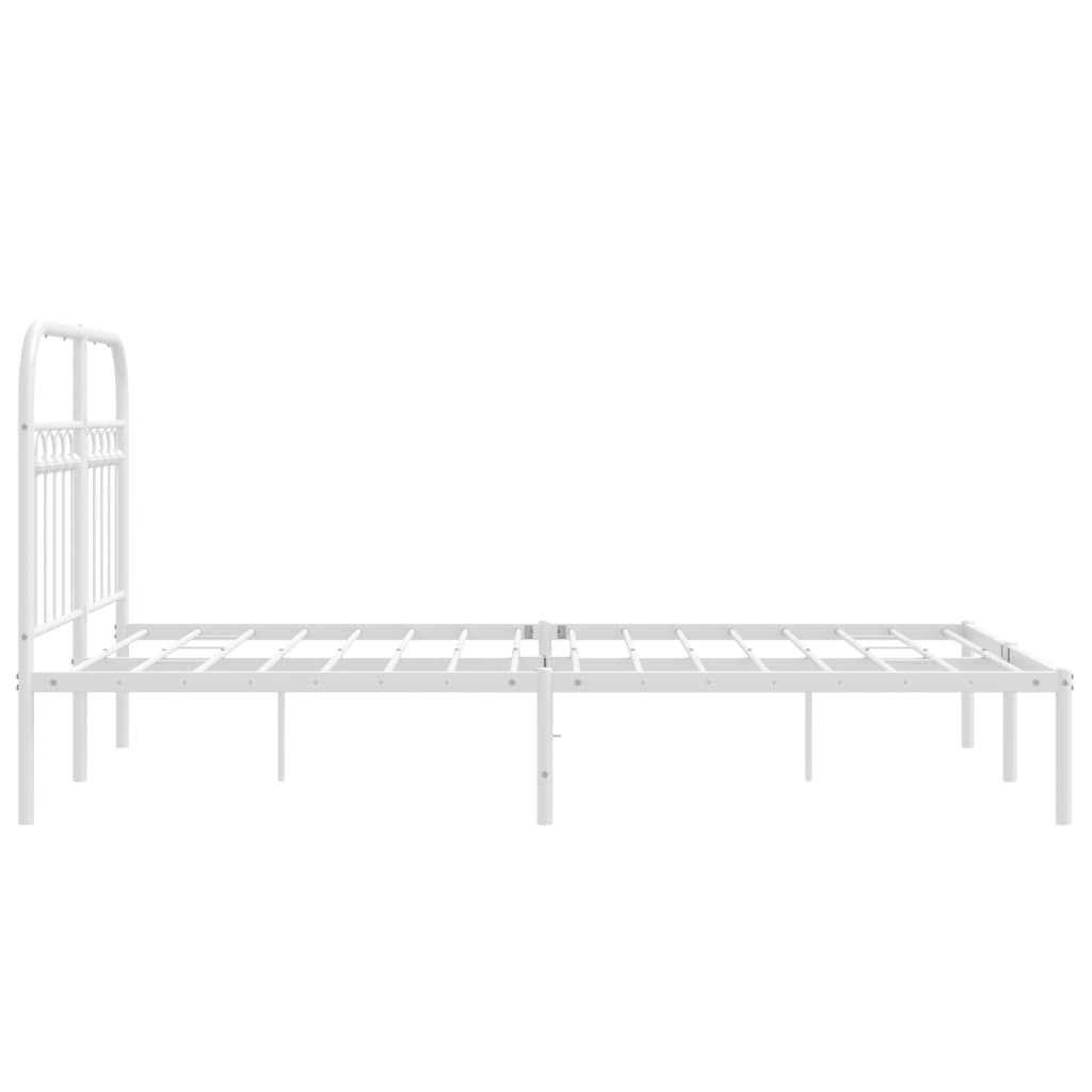 Sengeramme i metall med hodegavl hvit 120x190 cm