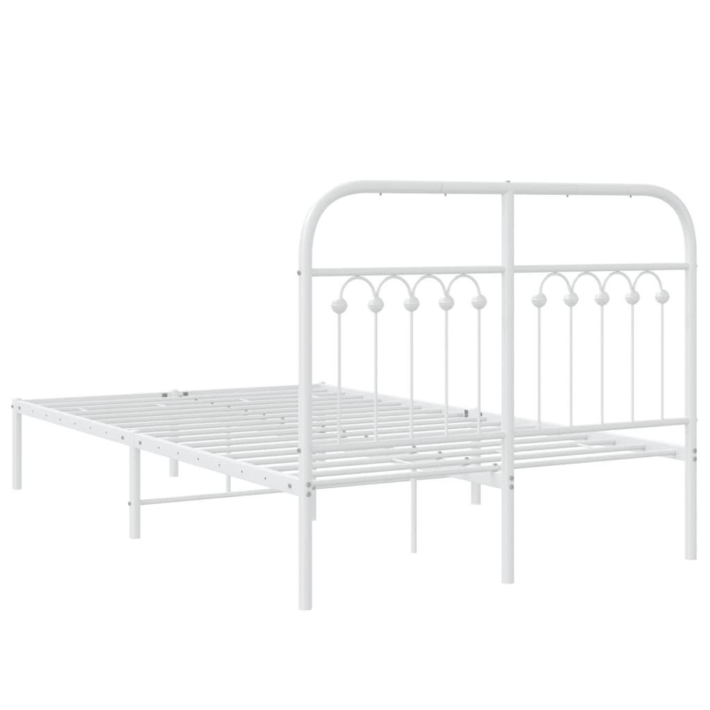 Sengeramme i metall med hodegavl hvit 120x200 cm