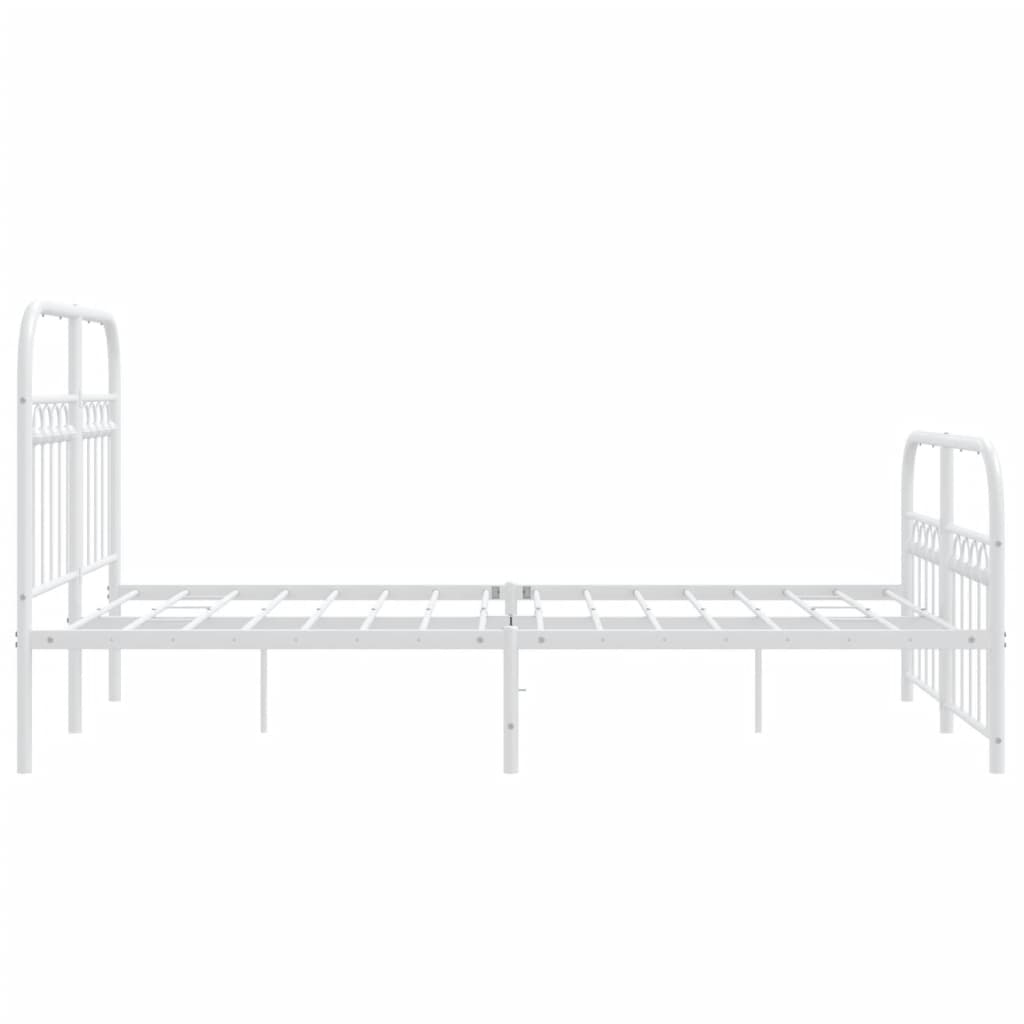 Sengeramme i metall med hode- og fotgavl hvit 120x190 cm