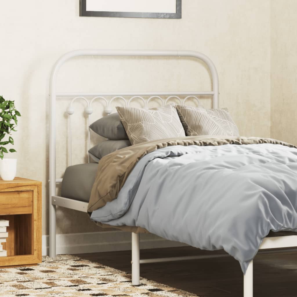 Utskiftbar sengegavl i metall hvit 90 cm