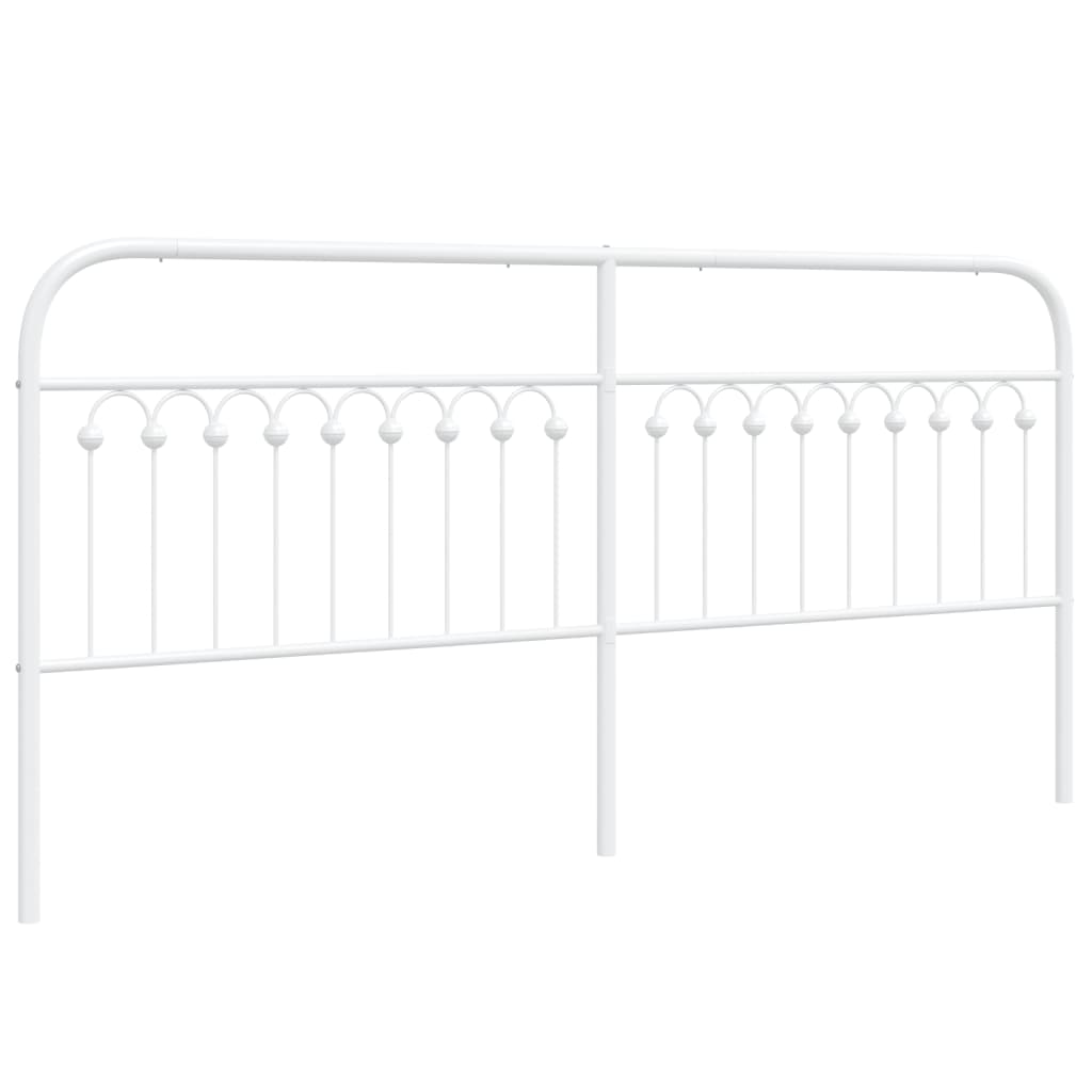 Utskiftbar sengegavl i metall hvit 200 cm