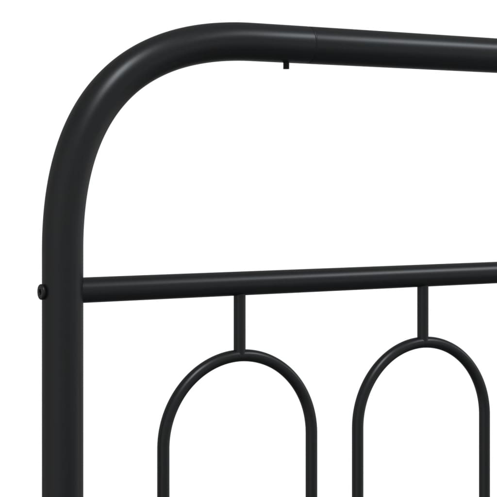 Sengeramme i metall med hodegavl svart 75x190 cm