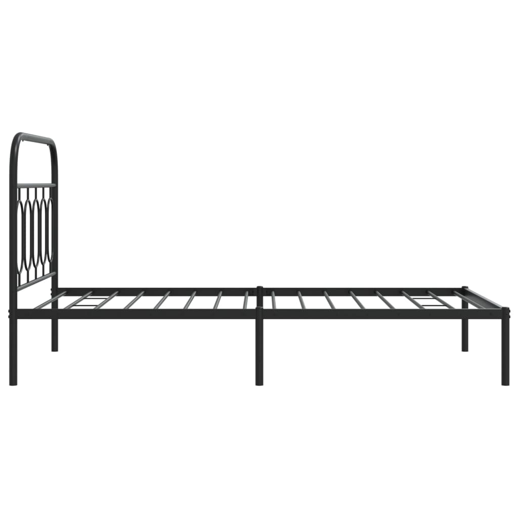 Sengeramme i metall med hodegavl svart 100x190 cm