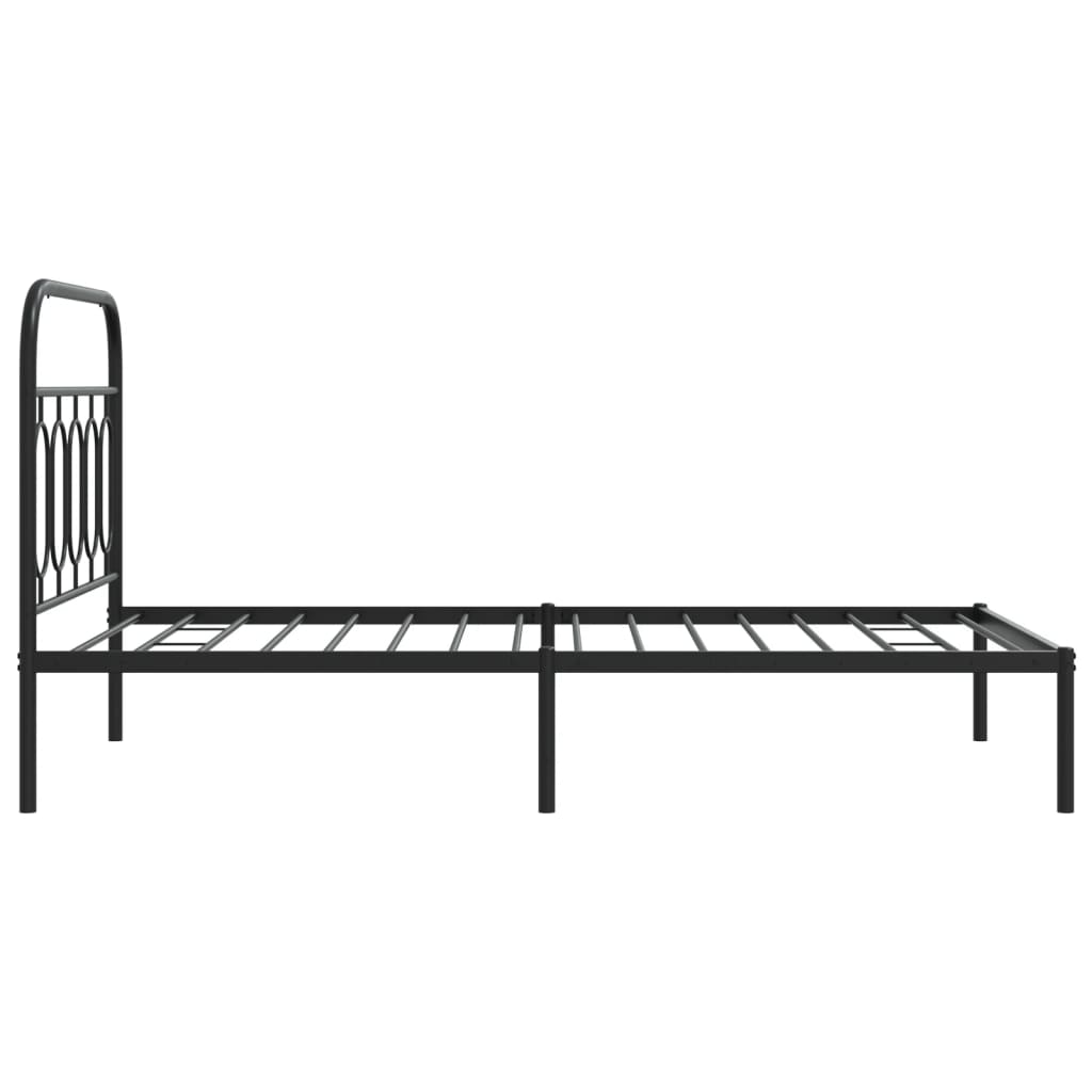 Sengeramme i metall med hodegavl svart 107x203 cm