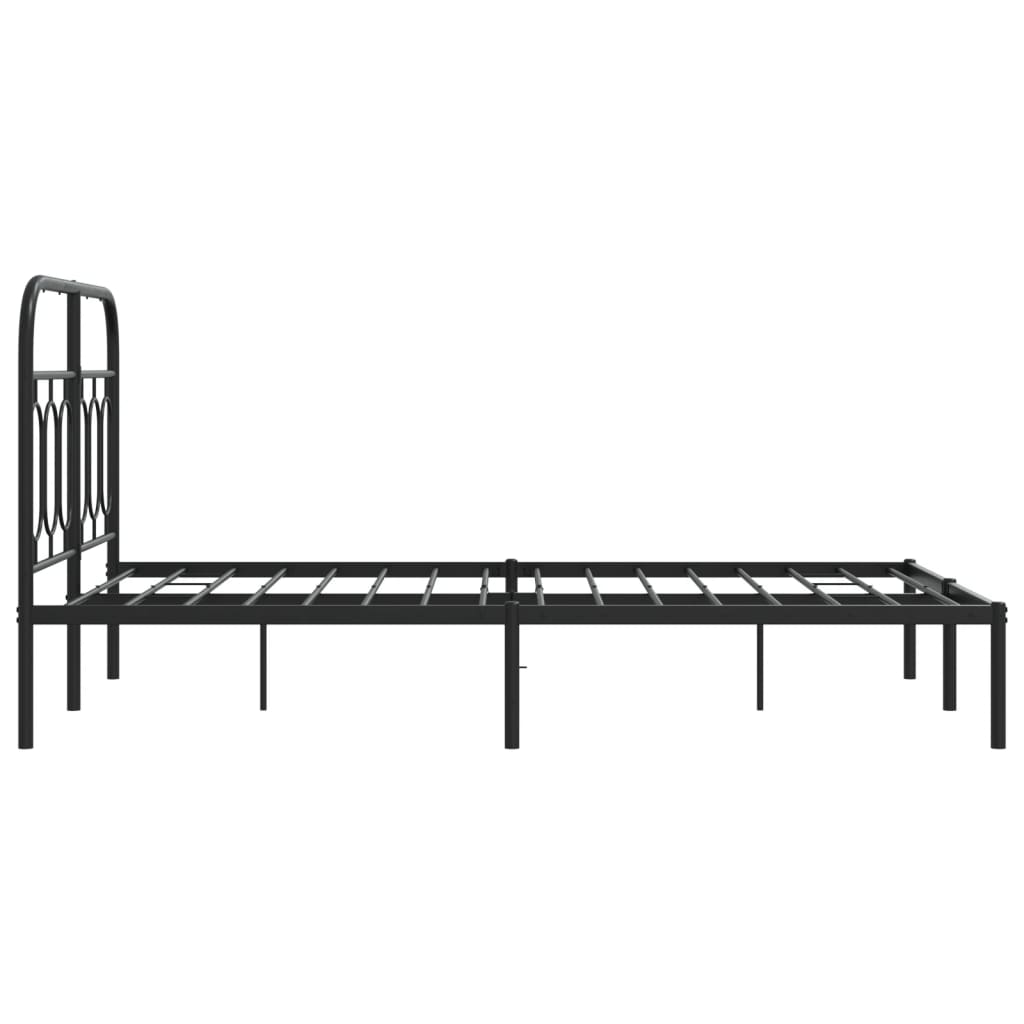 Sengeramme i metall med sengegavl svart 120x200 cm