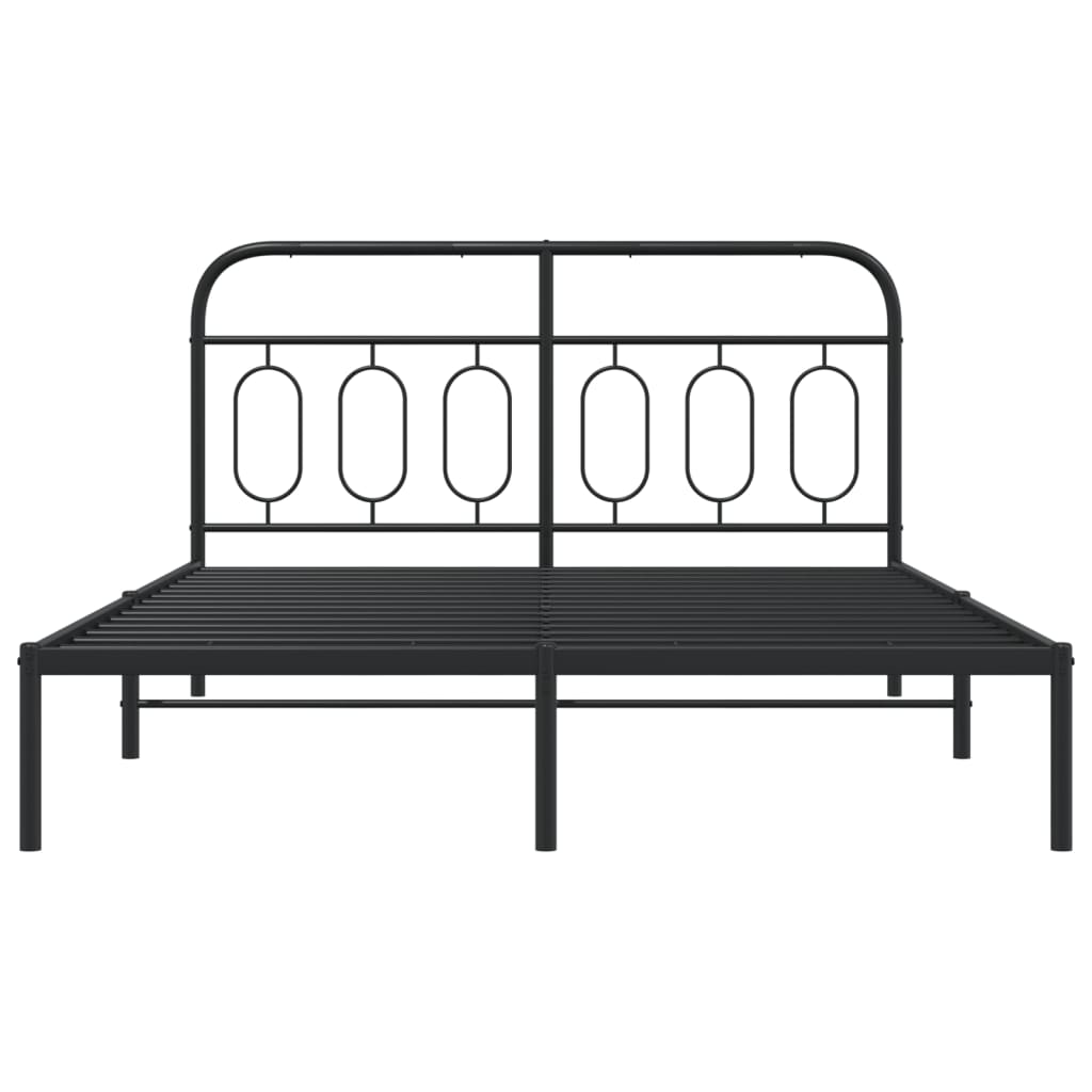 Sengeramme i metall med hodegavl svart 140x190 cm