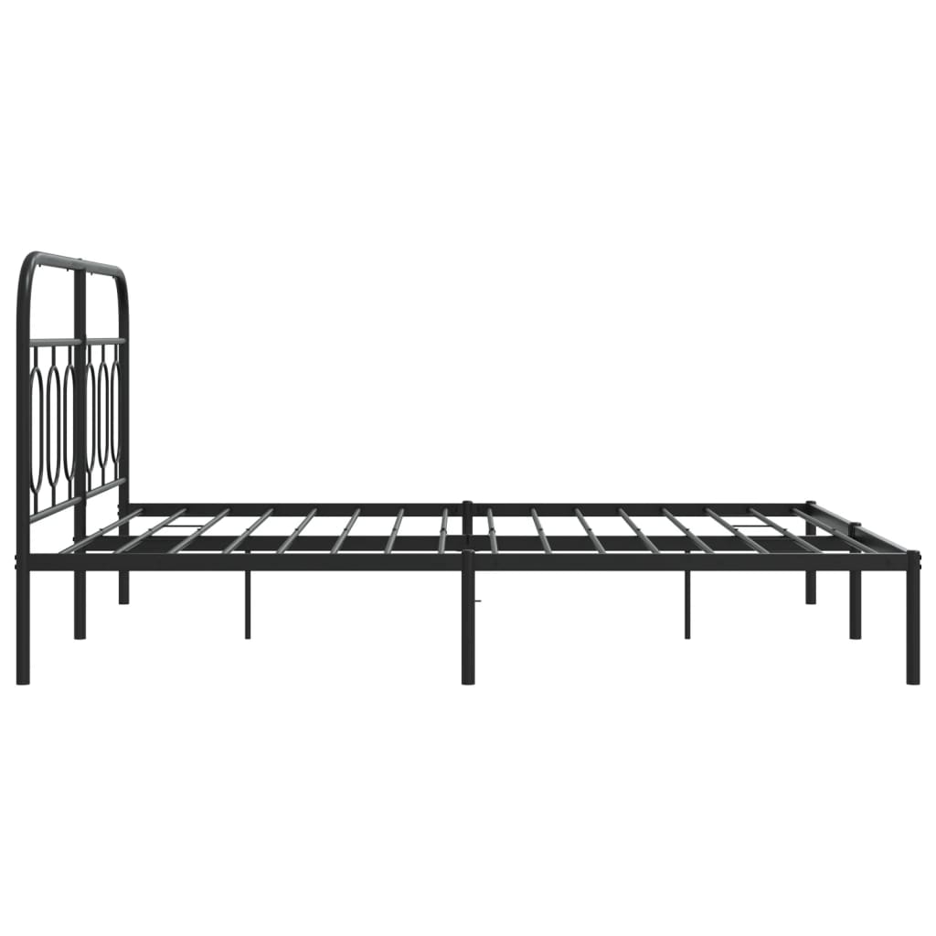 Sengeramme i metall med hodegavl svart 140x190 cm