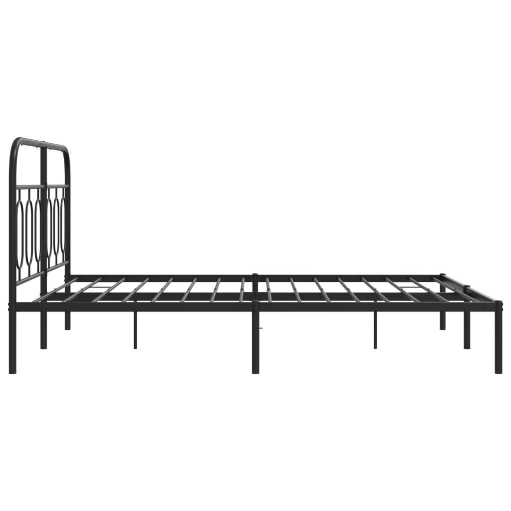 Sengeramme i metall med sengegavl svart 140x200 cm