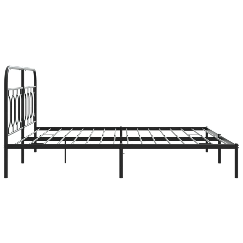Sengeramme i metall med sengegavl svart 193x203 cm