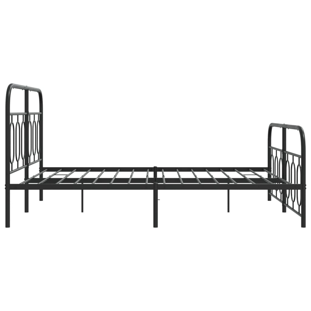 Sengeramme i metall med hode- og fotgavl svart 150x200 cm