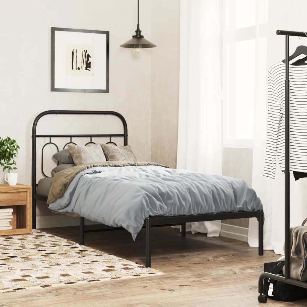 Utskiftbar sengegavl i metall svart 90 cm