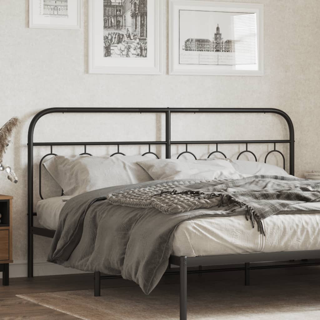 Utskiftbar sengegavl i metall svart 193 cm