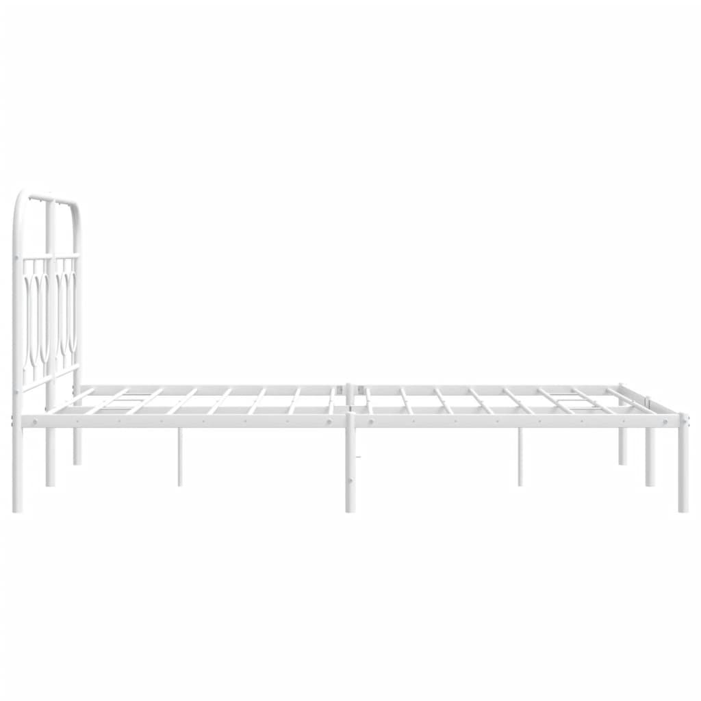 Sengeramme i metall med hodegavl hvit 120x200 cm