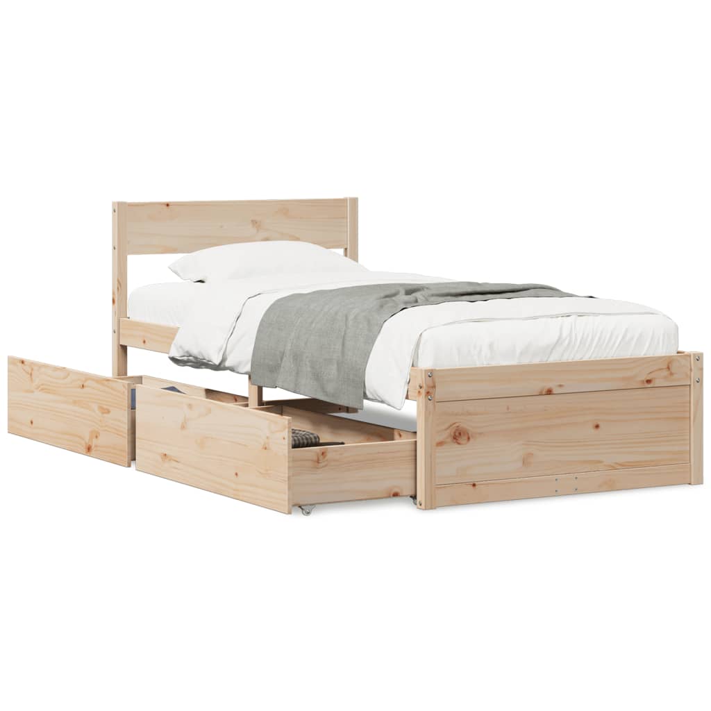 Sengeramme uten madrass 75x190 cm heltre furu