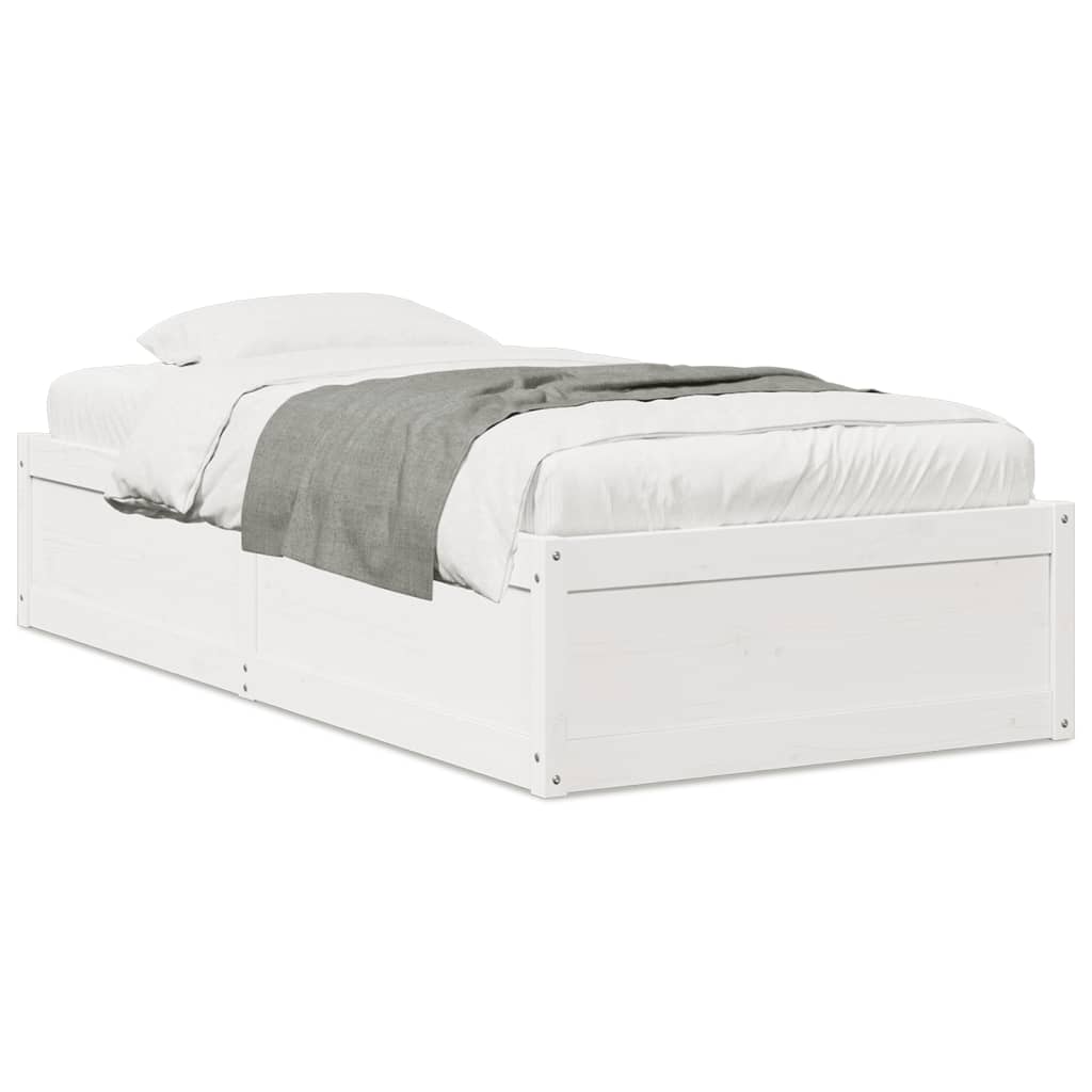 Sengeramme uten madrass hvit 75x190 cm heltre furu