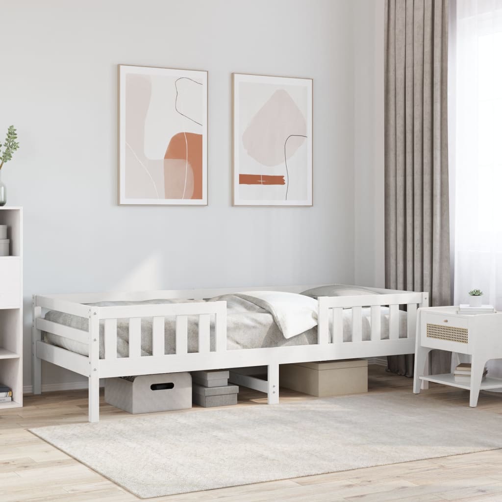 Sengeramme uten madrass hvit 90x190 cm heltre furu