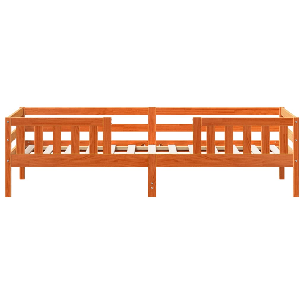Sengeramme uten madrass voksbrun 90x190 cm heltre furu