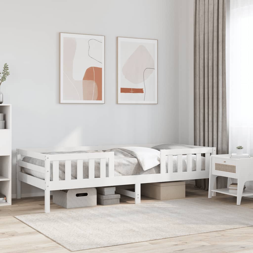 Sengeramme uten madrass hvit 75x190 cm heltre furu