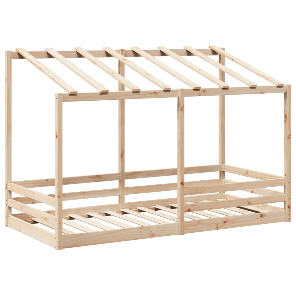 Barneseng med tak hvit 80x200 cm heltre furu