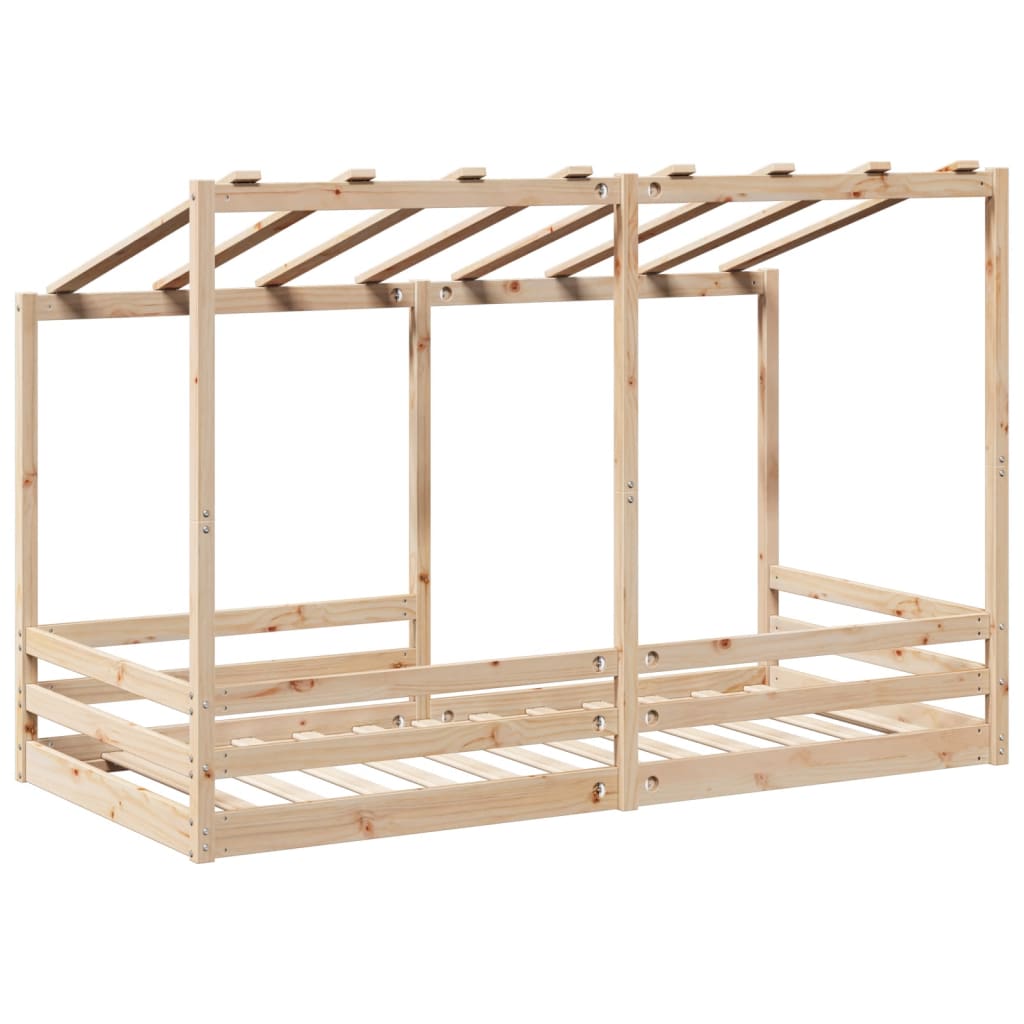 Barneseng med tak hvit 80x200 cm heltre furu