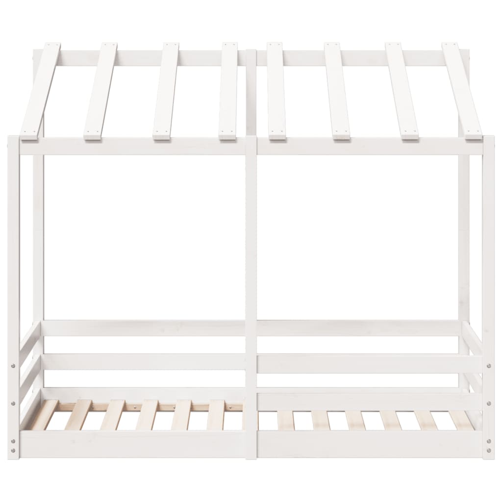 Barneseng med tak hvit 70x140 cm heltre furu