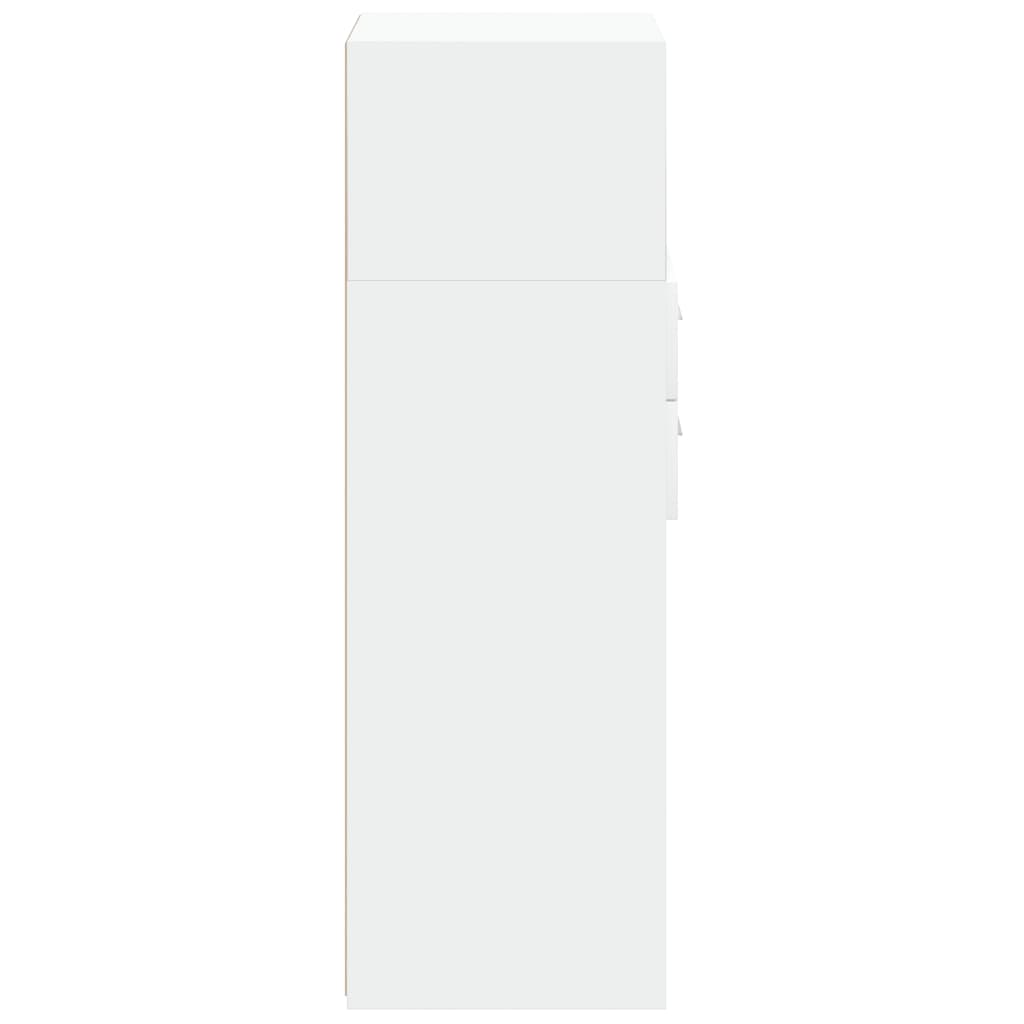 Hylle hvit 45x42,5x124 cm konstruert tre