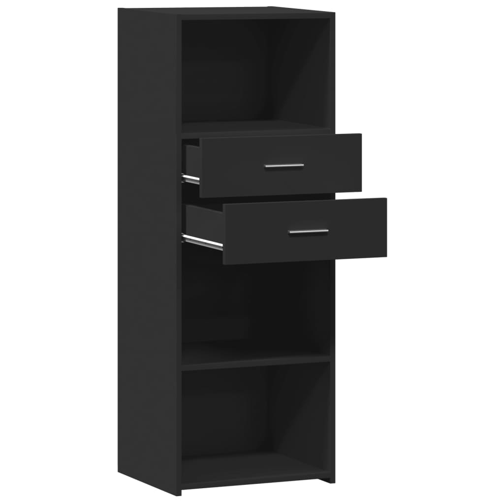 Hylle svart 45x42,5x124 cm konstruert tre