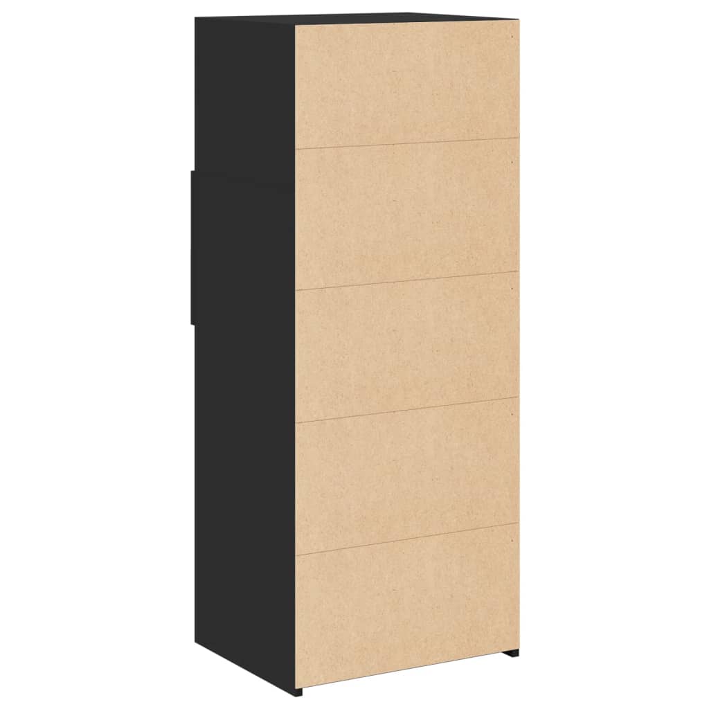Hylle svart 50x42,5x124 cm konstruert tre