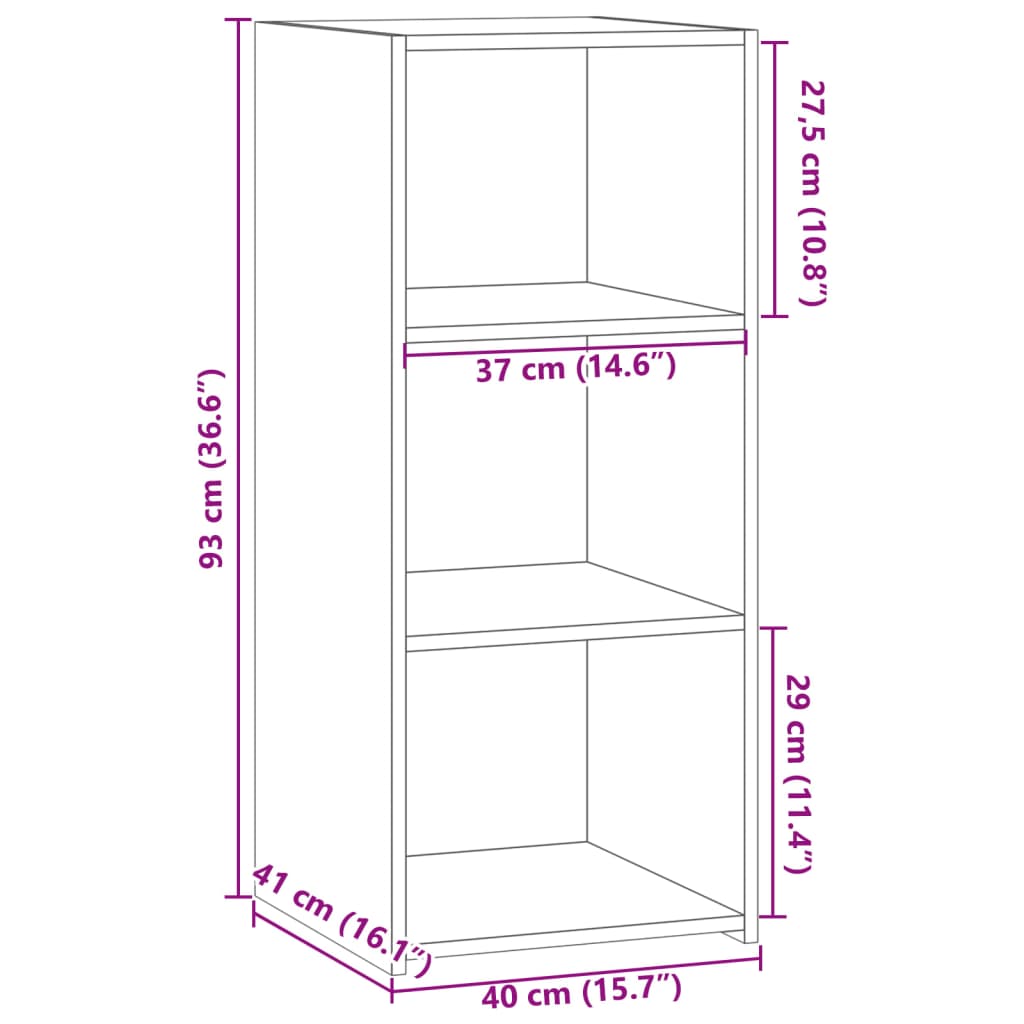 Skjenk hvit 40x41x93 cm konstruert tre
