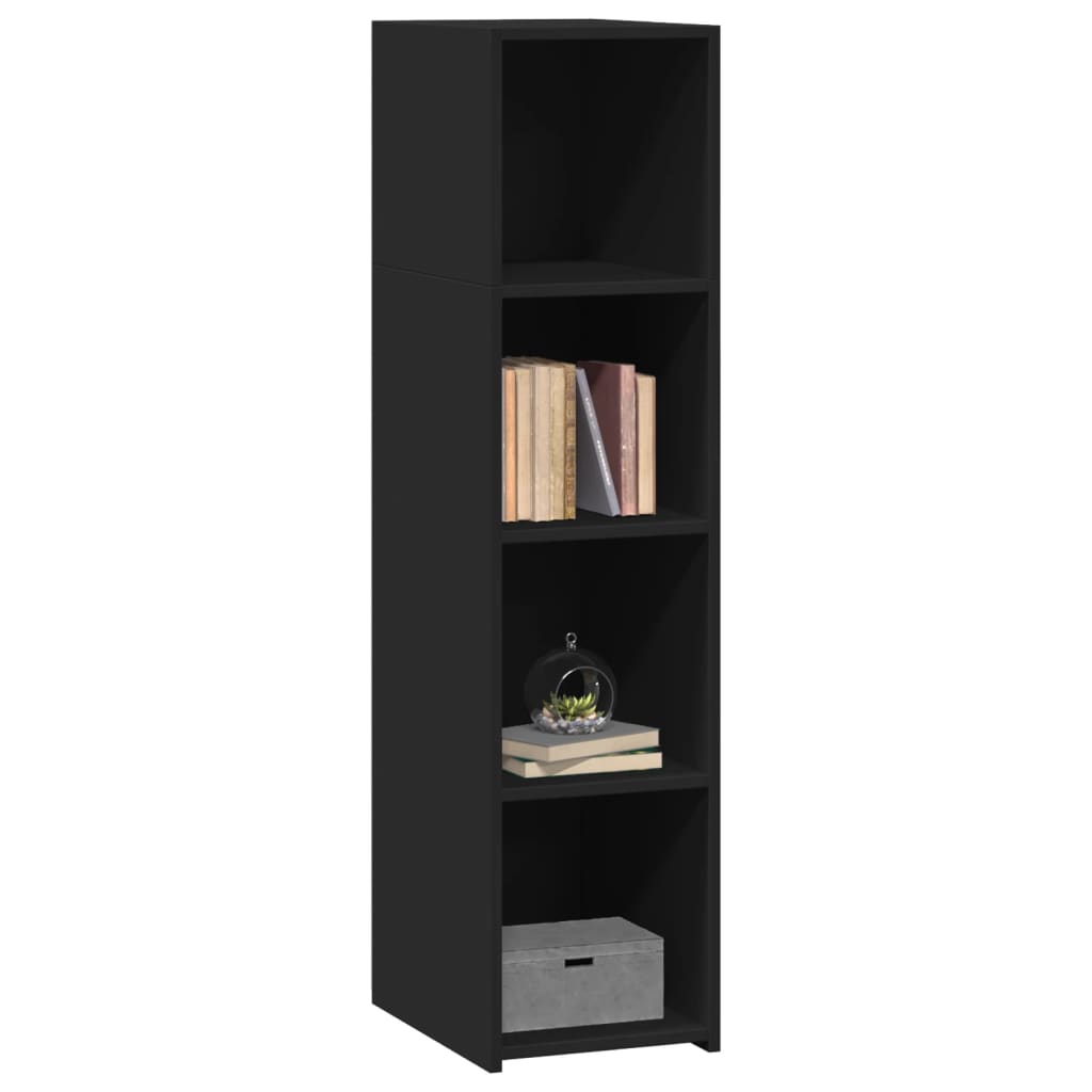 Hylle svart 30x41x124 cm konstruert tre