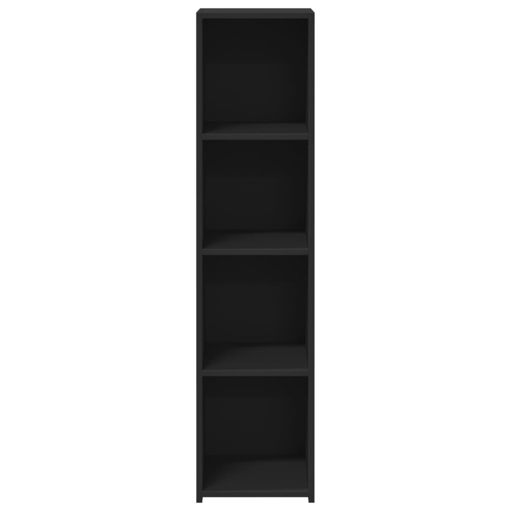 Hylle svart 30x41x124 cm konstruert tre