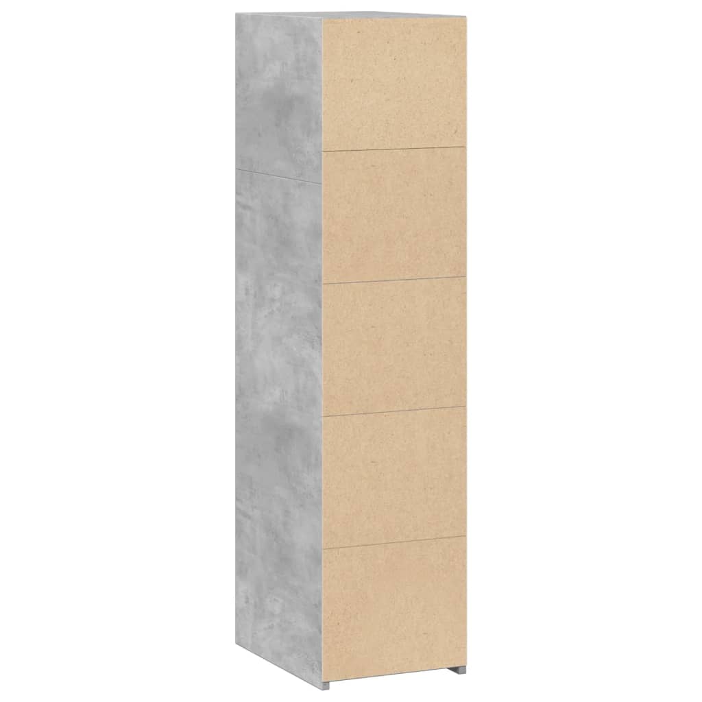 Hylle betonggrå 30x41x124 cm konstruert tre