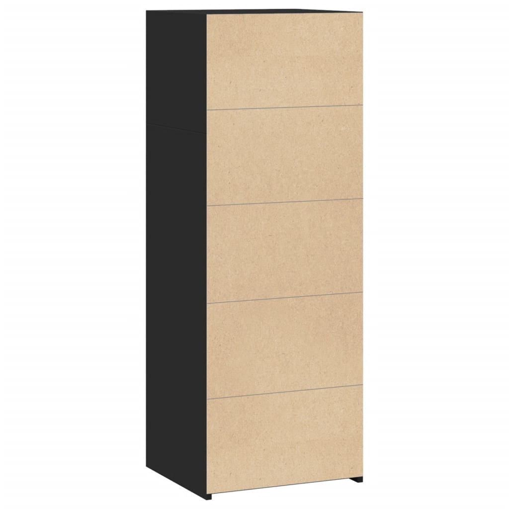 Hylle svart 45x41x124 cm konstruert tre