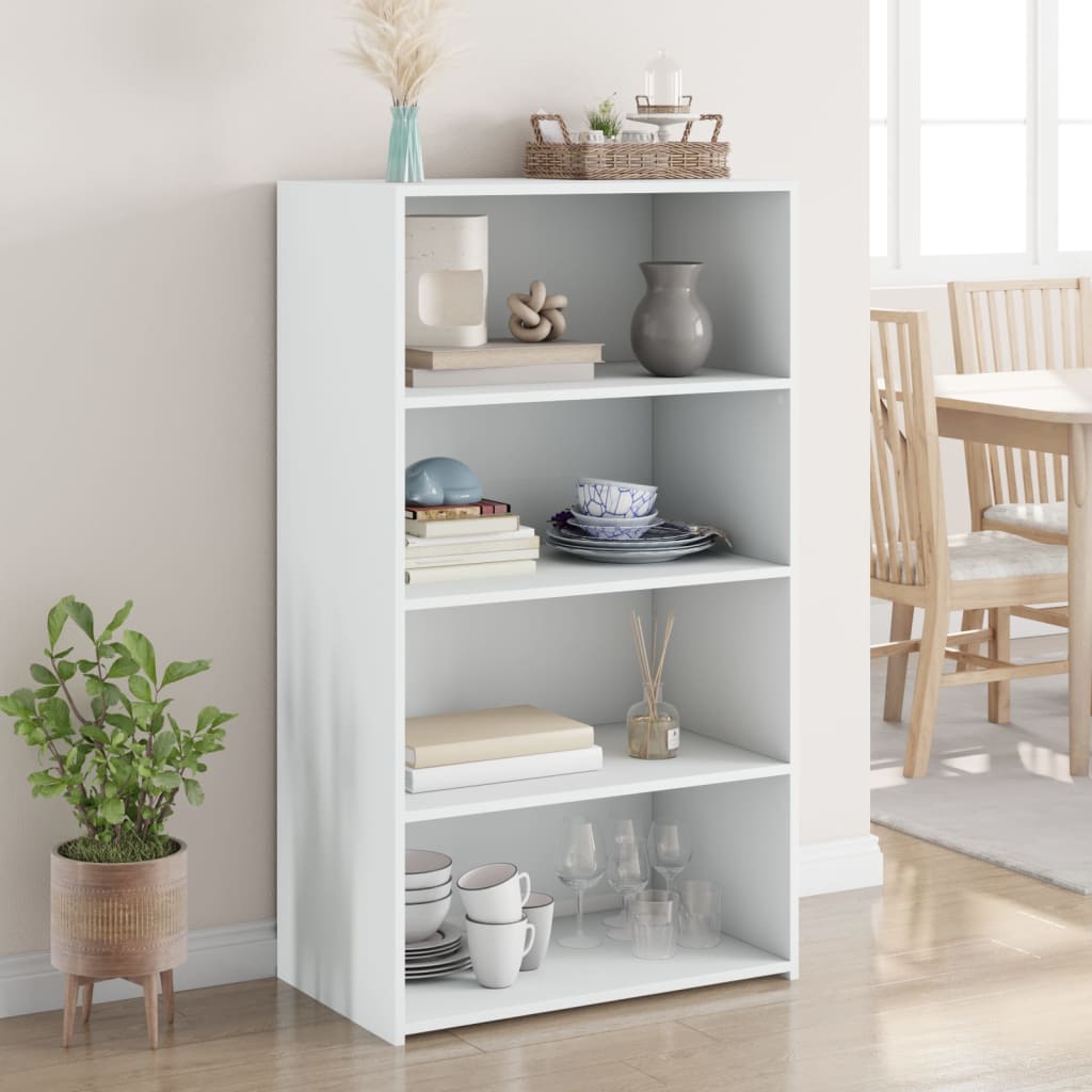 Hylle hvit 70x41x124 cm konstruert tre