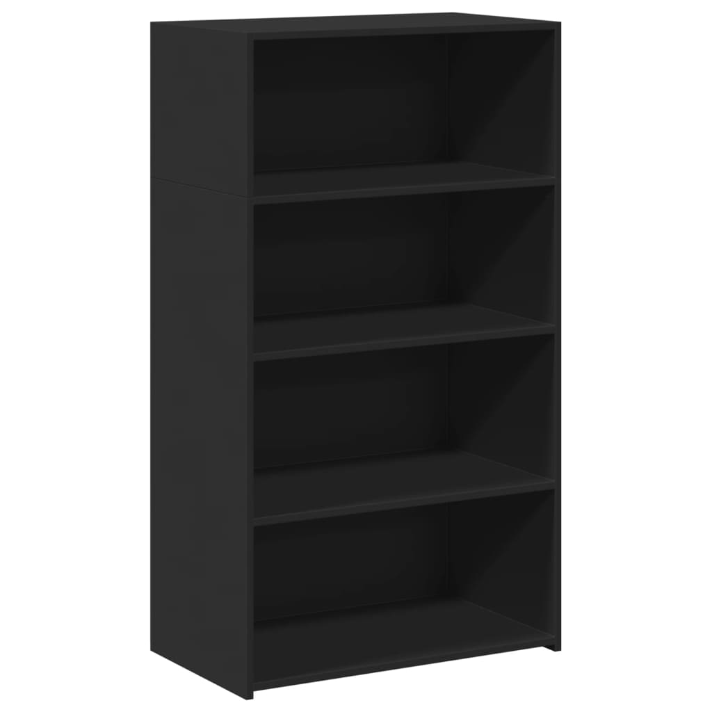 Hylle svart 70x41x124 cm konstruert tre