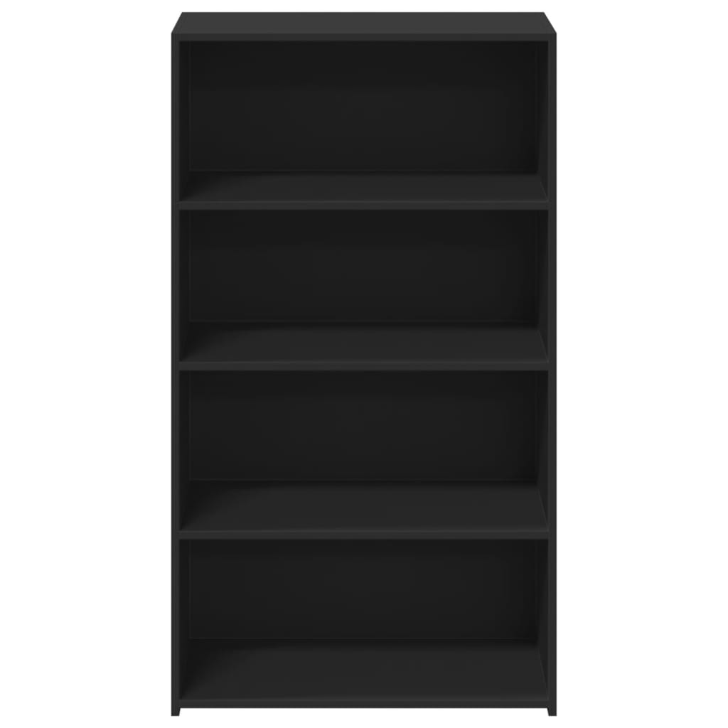 Hylle svart 70x41x124 cm konstruert tre