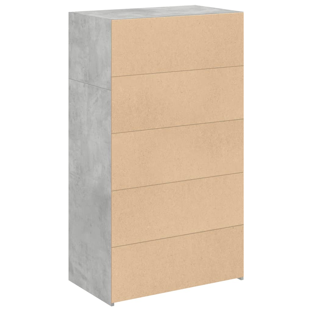 Hylle betonggrå 70x41x124 cm konstruert tre