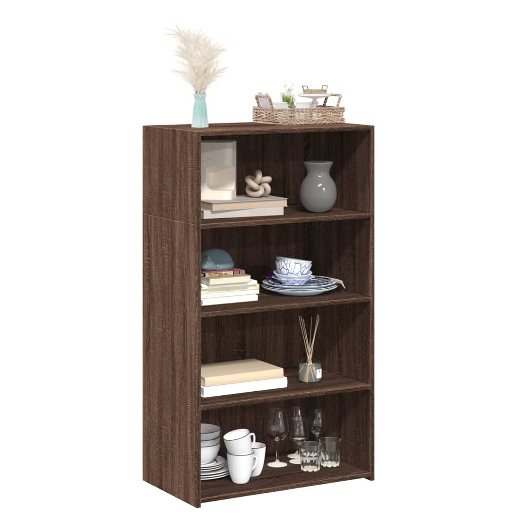 Hylle brun eik 70x41x124 cm konstruert tre