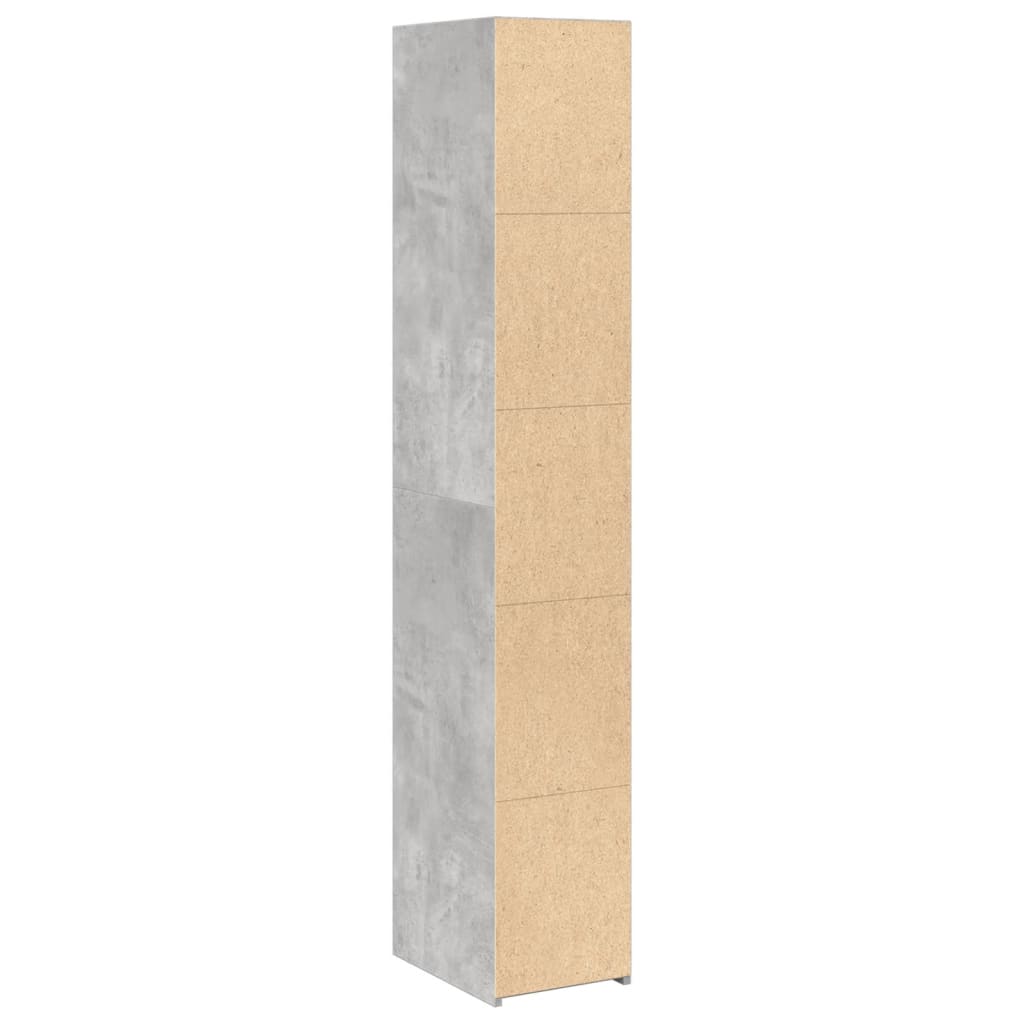Hylle betonggrå 30x41x185 cm konstruert tre