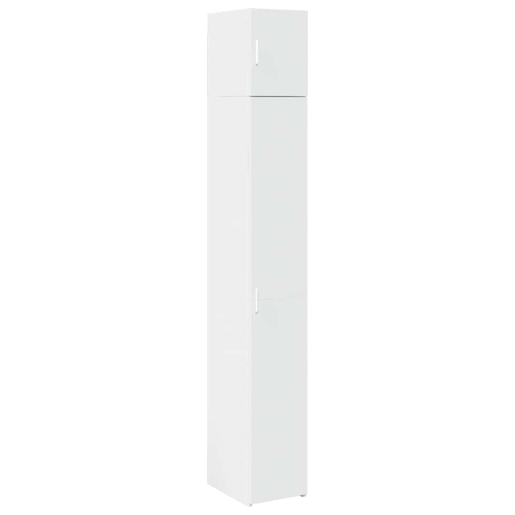 Smalt oppbevaringsskap hvit 30x42,5x225 cm konstruert tre vidaXL