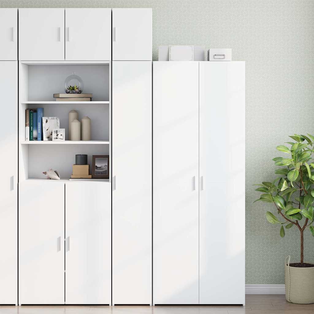 Smalt oppbevaringsskap hvit 30x42,5x225 cm konstruert tre vidaXL