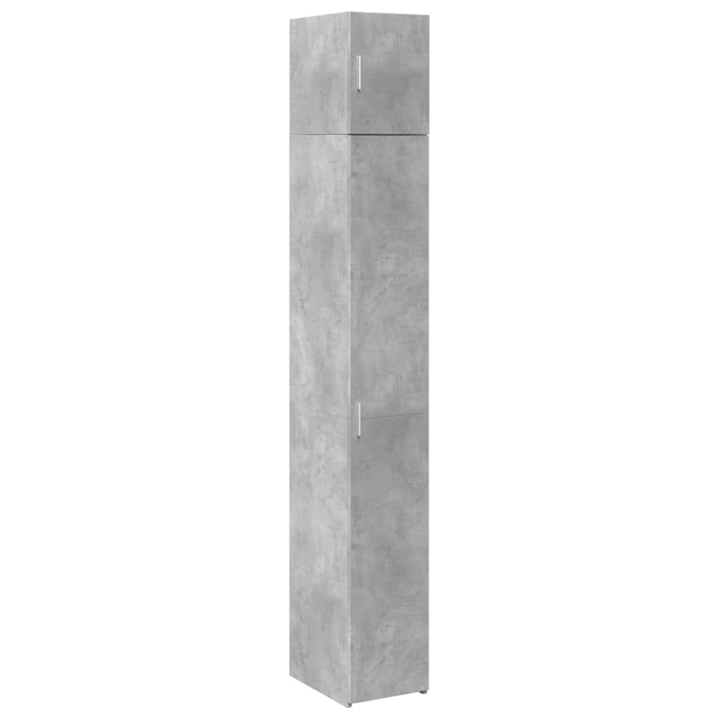 Smalt oppbevaringsskap betonggrå 30x42,5x225 cm konstruert tre