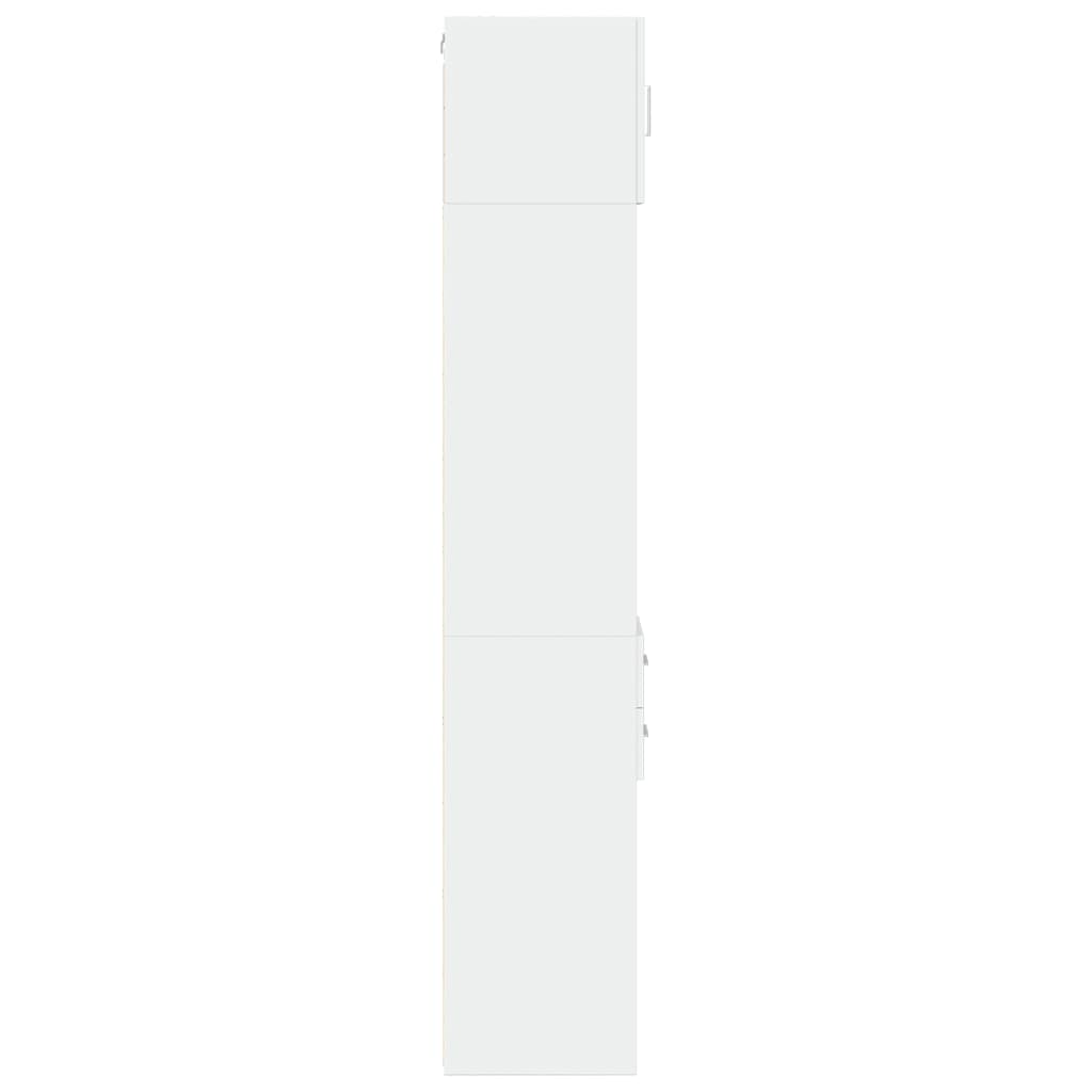 Smalt oppbevaringsskap hvit 30x42,5x225 cm konstruert tre