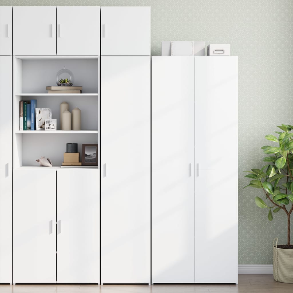 Smalt oppbevaringsskap hvit 40x42,5x225 cm konstruert tre vidaXL