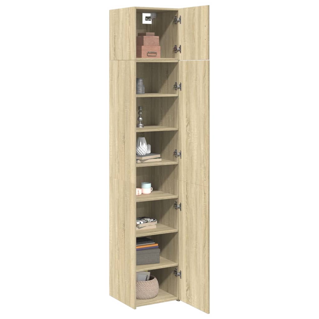 Smalt oppbevaringsskap sonoma eik 40x42,5x225 cm konstruert tre vidaXL