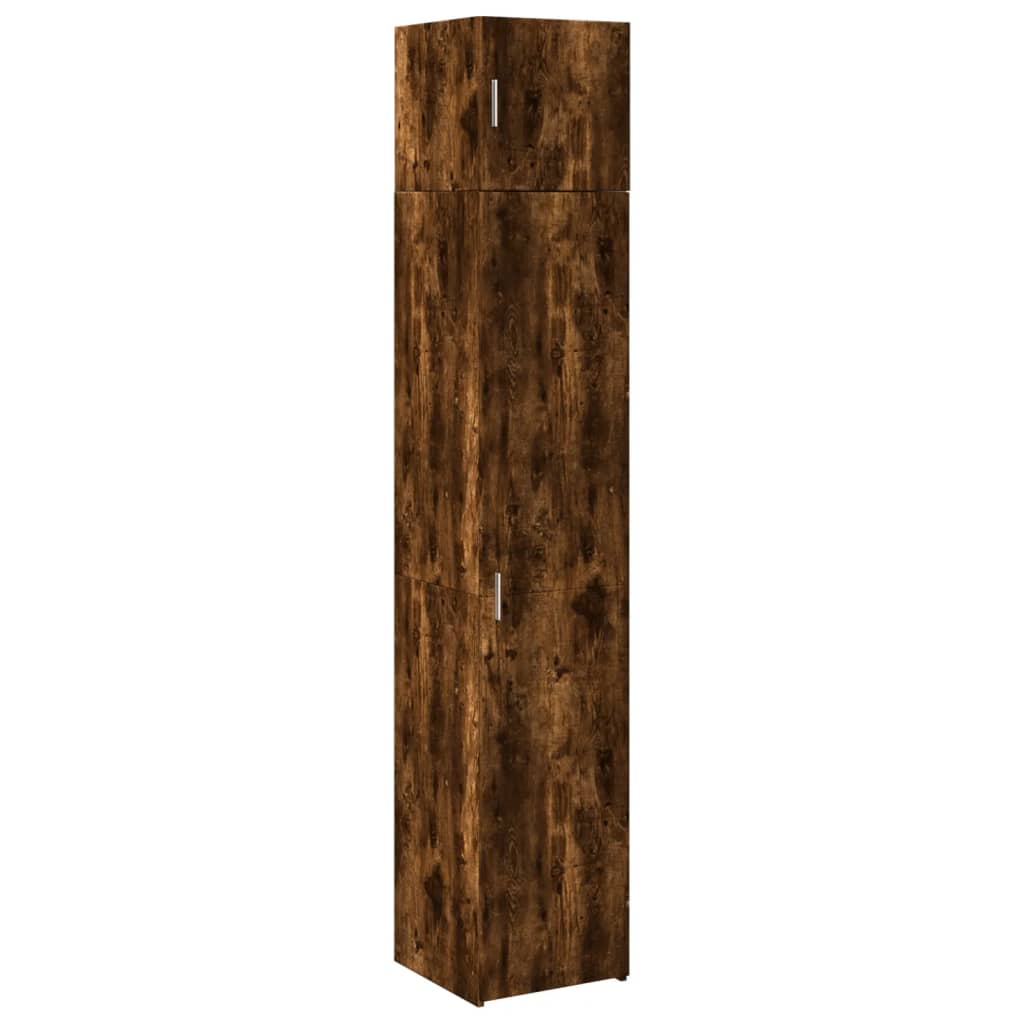 Smalt oppbevaringsskap røkt eik 40x42,5x225 cm konstruert tre
