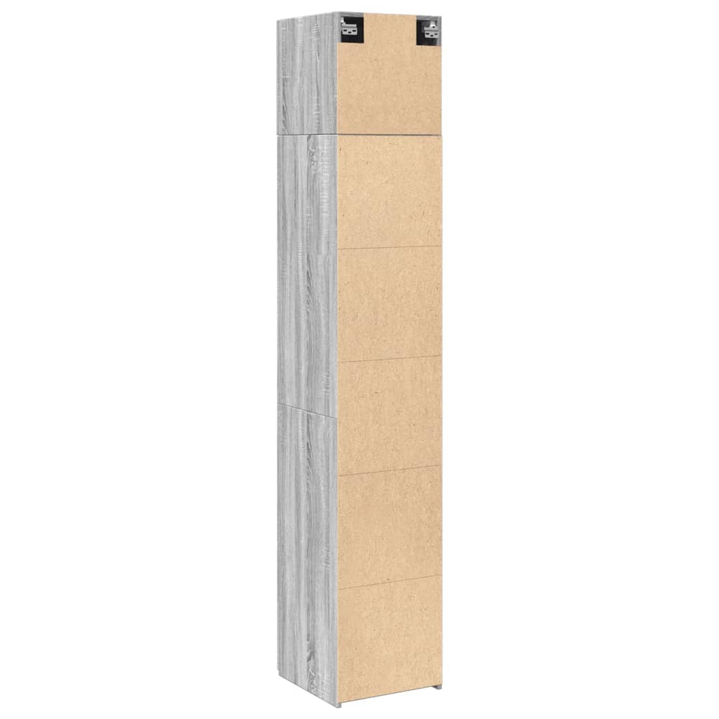 Smalt oppbevaringsskap grå sonoma 40x42,5x225 cm konstruert tre