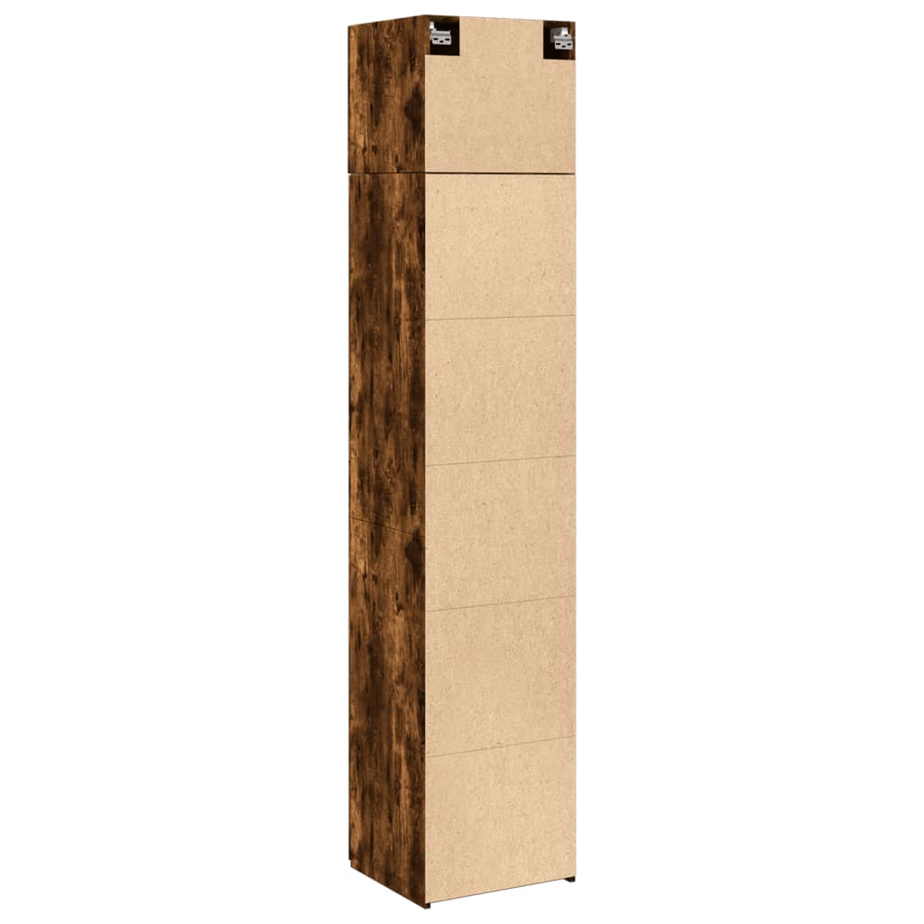 Smalt oppbevaringsskap røkt eik 45x42,5x225 cm konstruert tre vidaXL